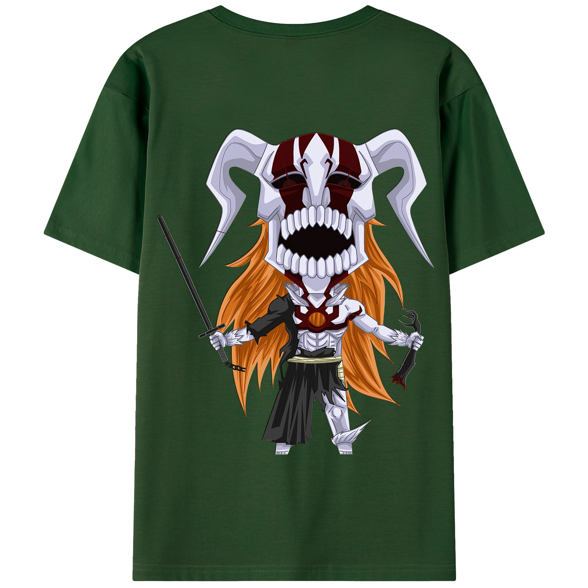 （画像用） ブリーチ 黒崎一護（くろさき いちご）BLEACH Kurosaki Ichigo 綿100％半袖Tシャツ（背面プリント）